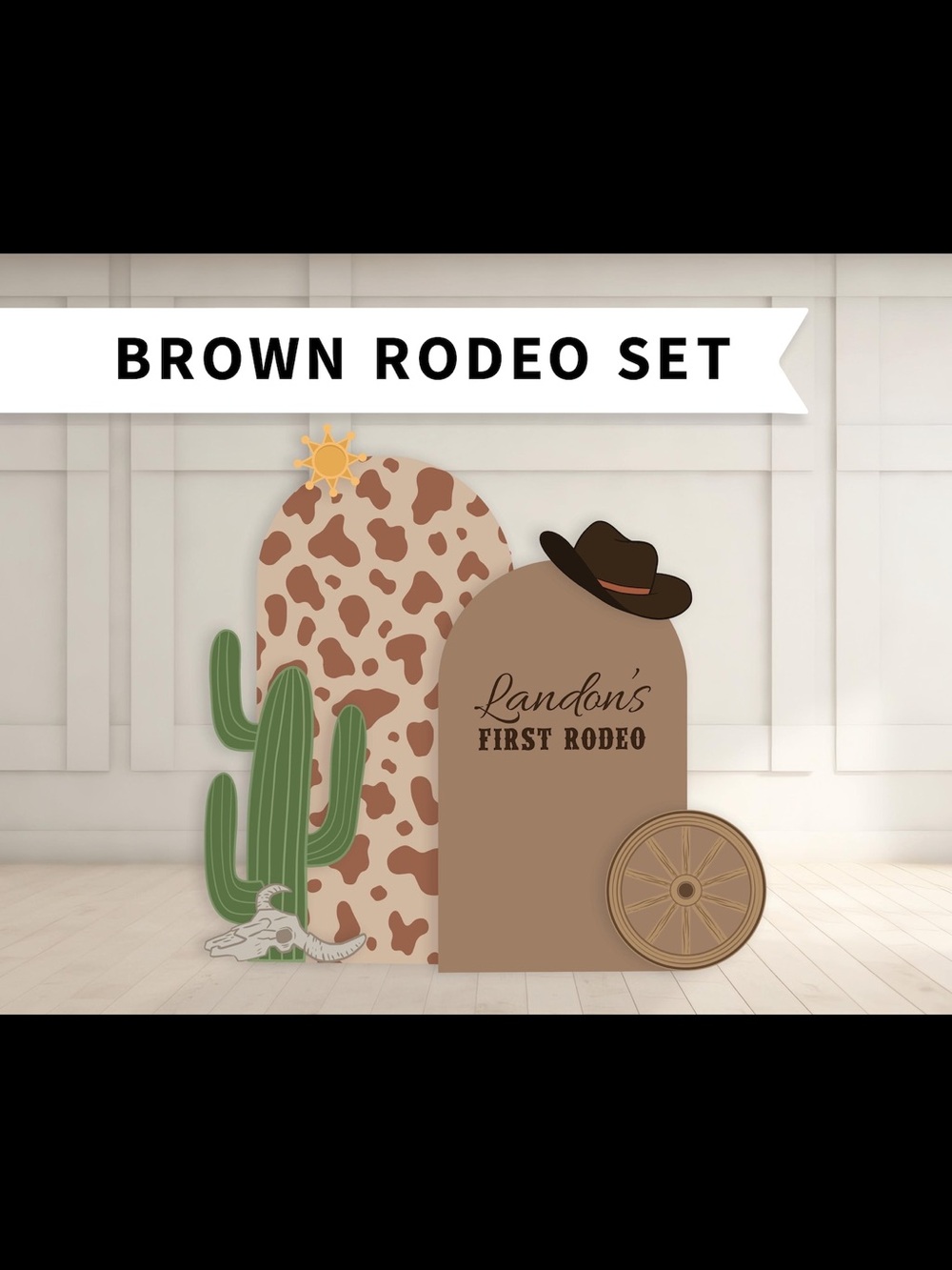 Brown Rodeo Kids Photo Backdrop - Brown